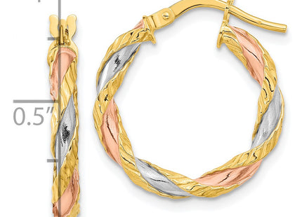 14k Yellow & Rhodium Earrings Style TF2093 - Classique Jewelry Inc.
