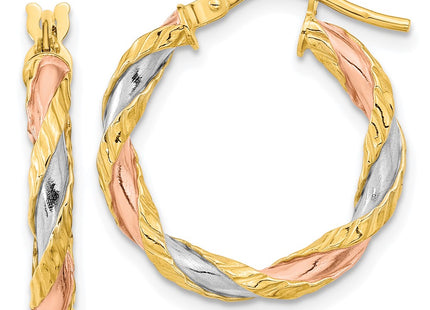 14k Yellow & Rhodium Earrings Style TF2093 - Classique Jewelry Inc.