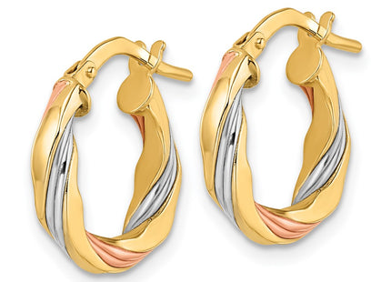 14K gold hoop earrings, alternate view