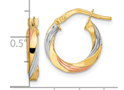14K gold hoop earrings, another view