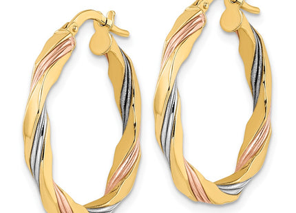 14k Yellow & Rhodium Earrings Style TF2100 - Classique Jewelry Inc.