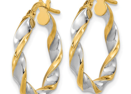 14K gold hoop earrings, alternate view
