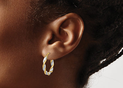 14K gold hoop earrings, further view