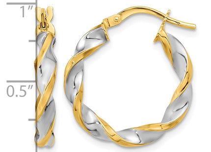 14K gold hoop earrings, another view