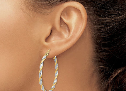 14K gold hoop earrings, further view