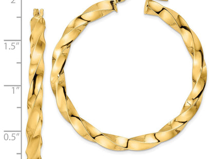 14k Polished Twisted Hoop Earrings (Style TF2116)