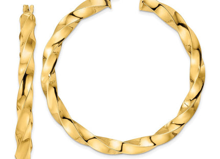14k Polished Twisted Hoop Earrings (Style TF2116)