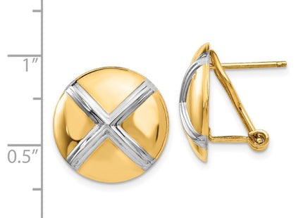 14k Yellow & Rhodium Earrings Style TF212 - Classique Jewelry Inc.