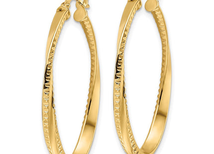 14K gold oval hoop earrings, alternate view