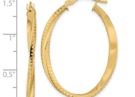 14K gold oval hoop earrings, another view