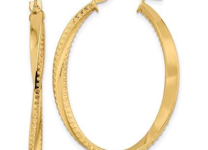 14K gold oval hoop earrings
