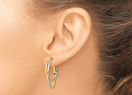 14k Two-tone Earrings Style TF2149 - Classique Jewelry Inc.