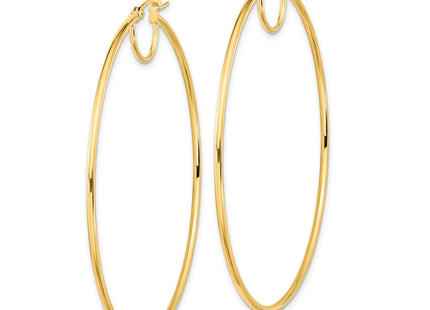 14K gold hoop earrings, alternate view
