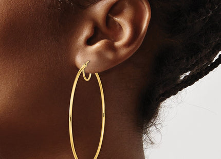 14K gold hoop earrings, further view