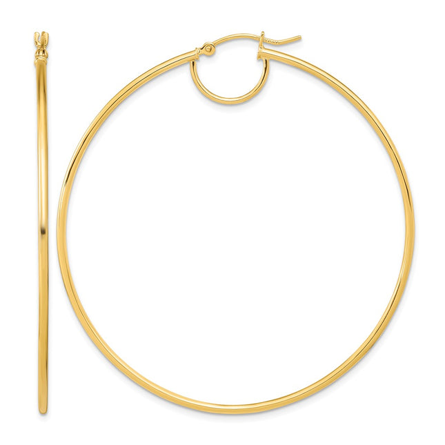 14k Polished Fancy Hoop Earrings, 57.7 x 54.3mm