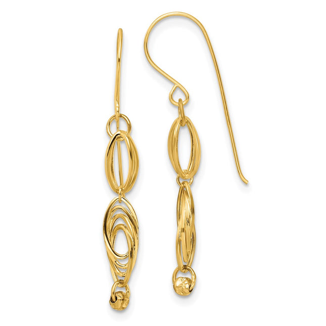 14k Yellow Gold Earrings Style TF2161 - Classique Jewelry Inc.