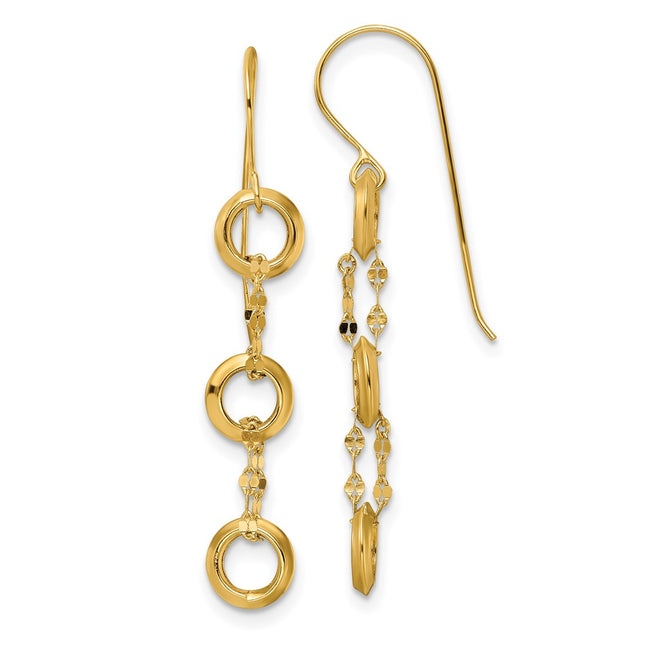 14k Yellow Gold Earrings Style TF2162 - Classique Jewelry Inc.