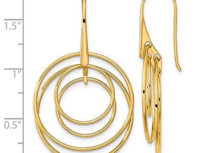 14K Polished Circles Dangle Earrings (Style TF2164)
