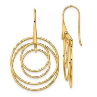 14k Yellow Gold Earrings Style TF2164 - Classique Jewelry Inc.