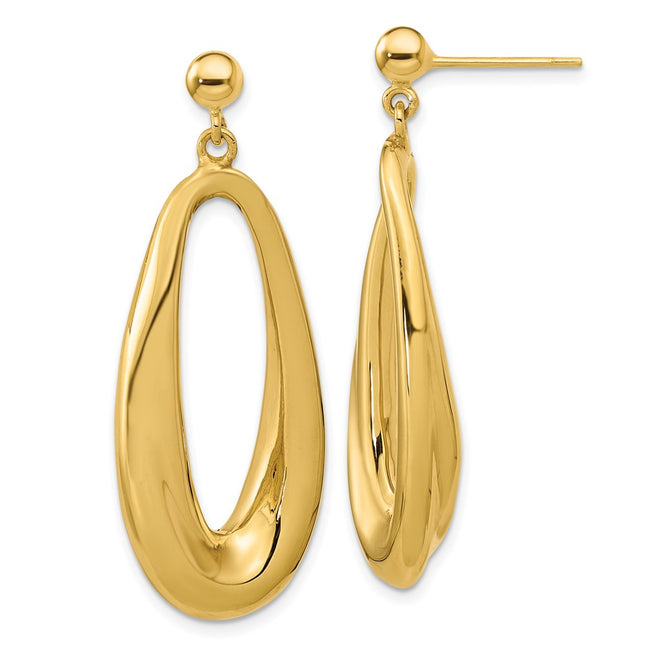 14k Yellow Gold Earrings Style TF2165 - Classique Jewelry Inc.