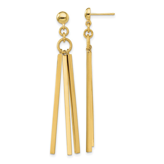 14k Yellow Gold Earrings Style TF2166 - Classique Jewelry Inc.