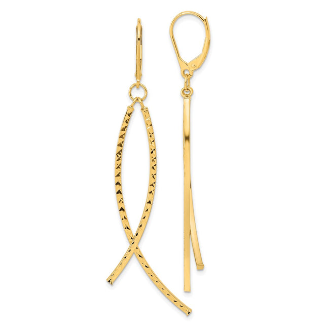 14k Yellow Gold Earrings Style TF2167 - Classique Jewelry Inc.