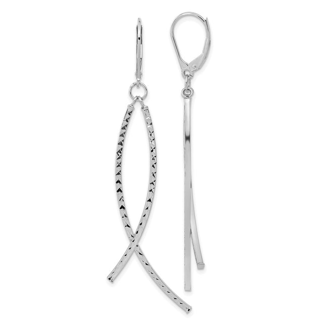 14k White Gold Earrings Style TF2168 - Classique Jewelry Inc.