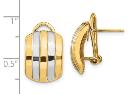 14k Yellow & Rhodium Earrings Style TF217 - Classique Jewelry Inc.
