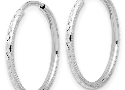 14k White Gold D/C Endless Hoop Earrings (Style TF2175W)