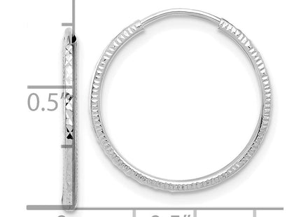 14k White Gold D/C Endless Hoop Earrings (Style TF2175W)