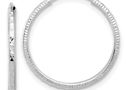 14k White Gold D/C Endless Hoop Earrings (Style TF2175W)
