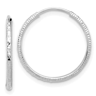 14k White Gold D/C Endless Hoop Earrings (Style TF2175W)