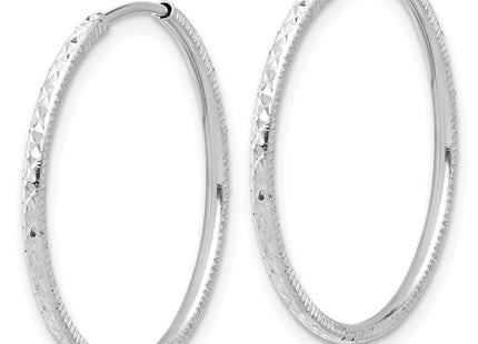 14K white gold hoop earrings, alternate view