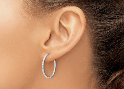 14K white gold hoop earrings, another view
