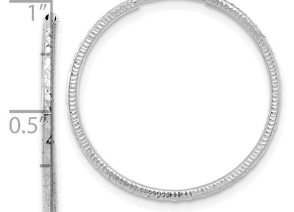 14K white gold hoop earrings, further view