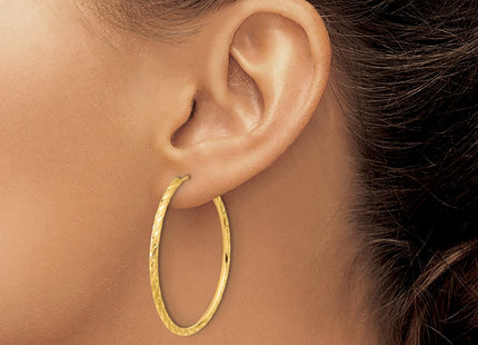14K gold hoop earrings, another view