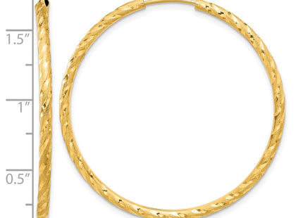 14K gold hoop earrings, further view