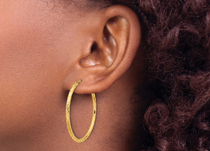 14K gold hoop earrings, another view