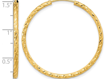 14K gold hoop earrings, further view