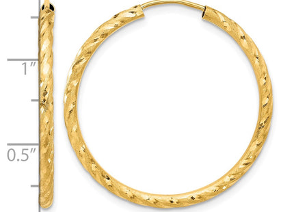 14K gold hoop earrings, further view
