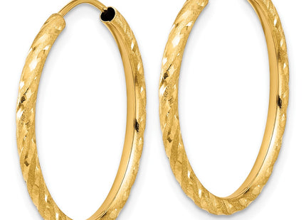 14K gold hoop earrings, alternate view