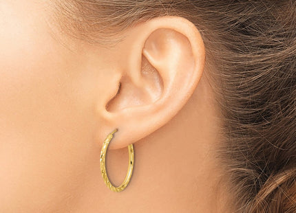 14K gold hoop earrings, another view
