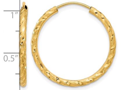 14K gold hoop earrings, further view