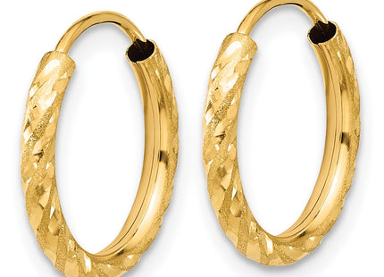 14K gold hoop earrings, alternate view