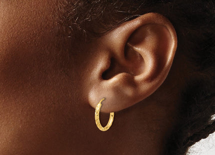 14K gold hoop earrings, another view