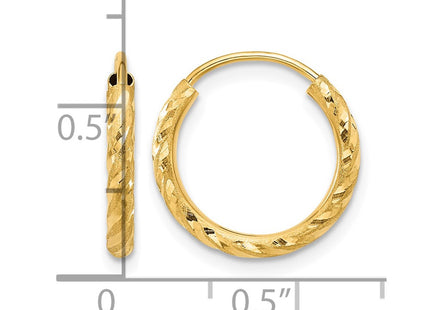 14K gold hoop earrings, further view