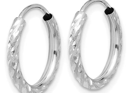 14K white gold hoop earrings, alternate view