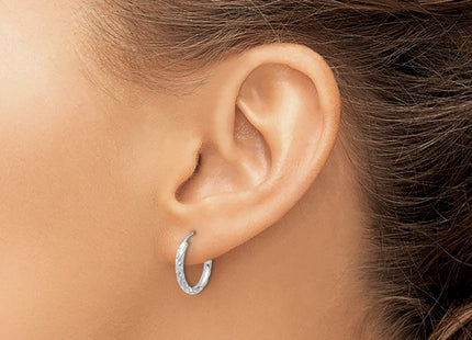 14K white gold hoop earrings, another view
