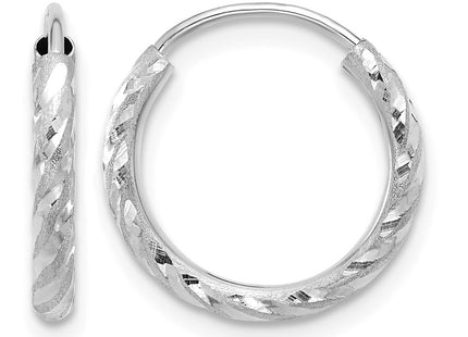 14K white gold hoop earrings