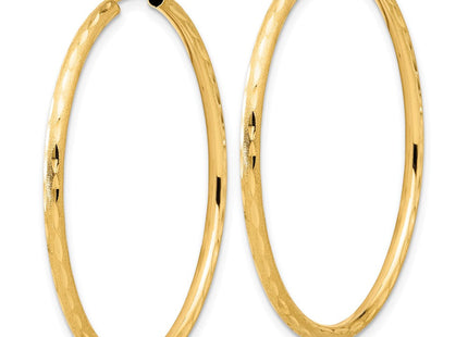 14k Polished and Satin D/C Endless Hoop Earrings (Style TF2187)